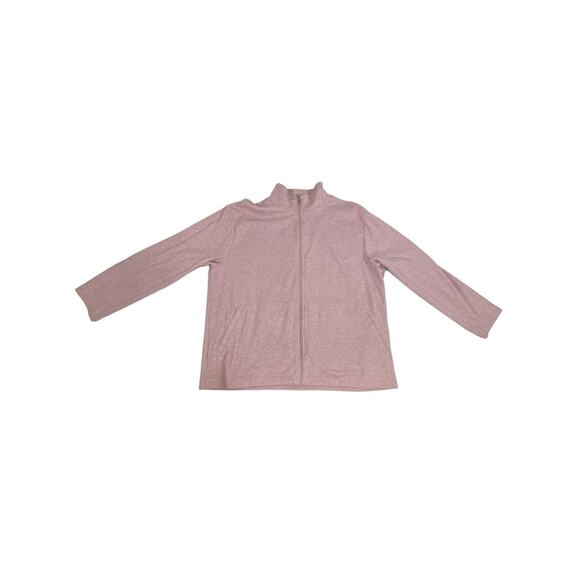 Nordstrom‎ Womens Knit Zip Up Jacket Size XL Heathered Pink READ - Picture 8 of 12